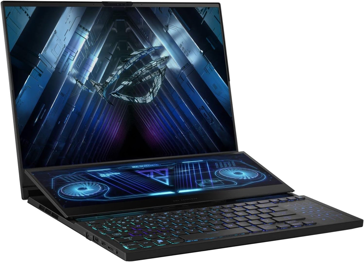 ASUS ROG ZEPHYRUS DUO 16 GX650PY 2560 * 1600 240 HZ, RYZEN 9-7945HX 32GB DDR5 SSD 2TB PCIE GeForce RTX™ 4090 16GB GDDR6, TASTIERA RETROLUMINATA WINDOWS 11, SCREENPAD PLUS 14" 3840 * 1400