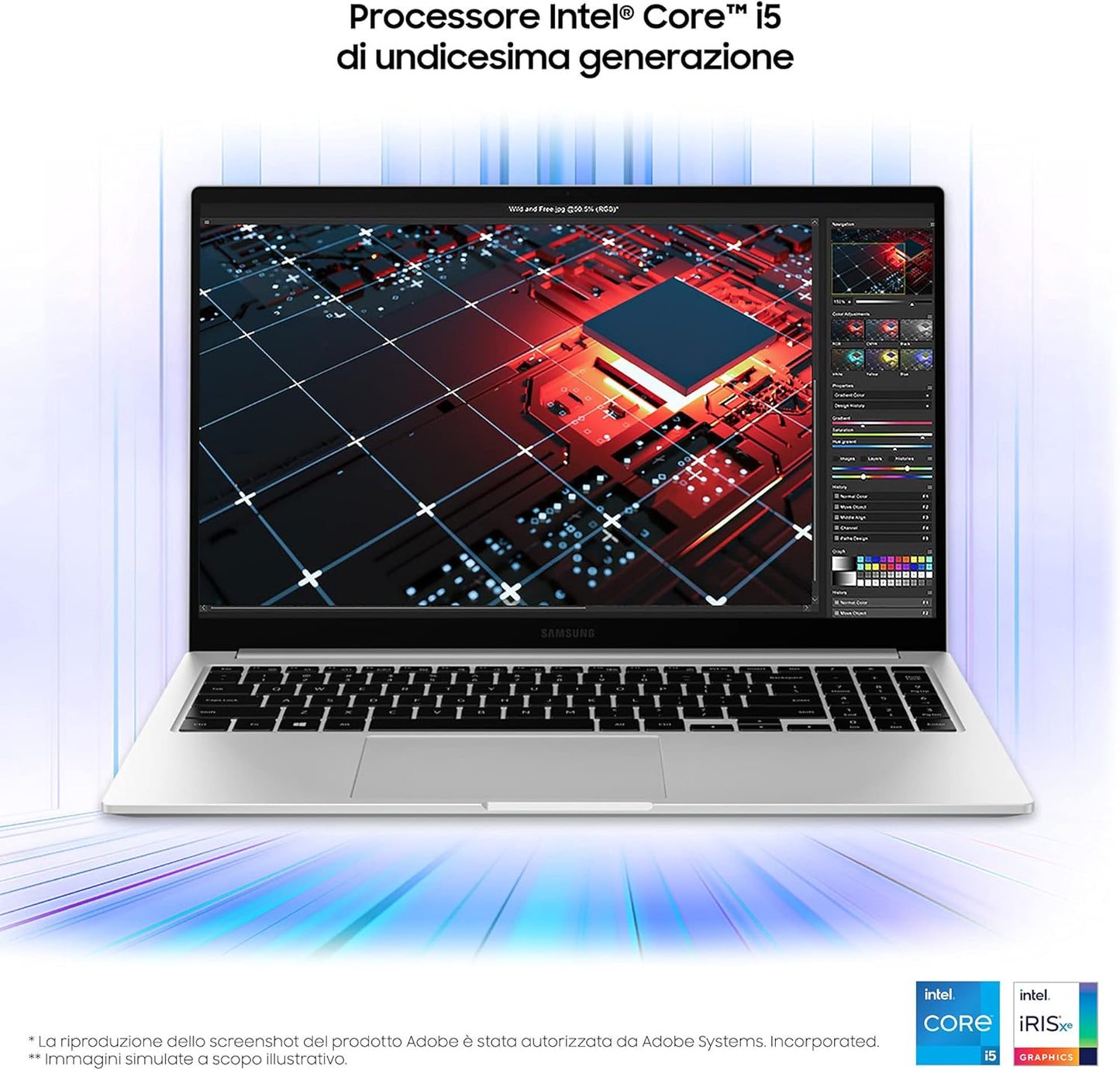 Samsung Galaxy Book, 15.6", FHD LED, Intel Core i5 di undicesima generazione, Intel® Iris® Xe, RAM 8GB LPDDR4x, 512GB NVMe SSD Ricondizionato