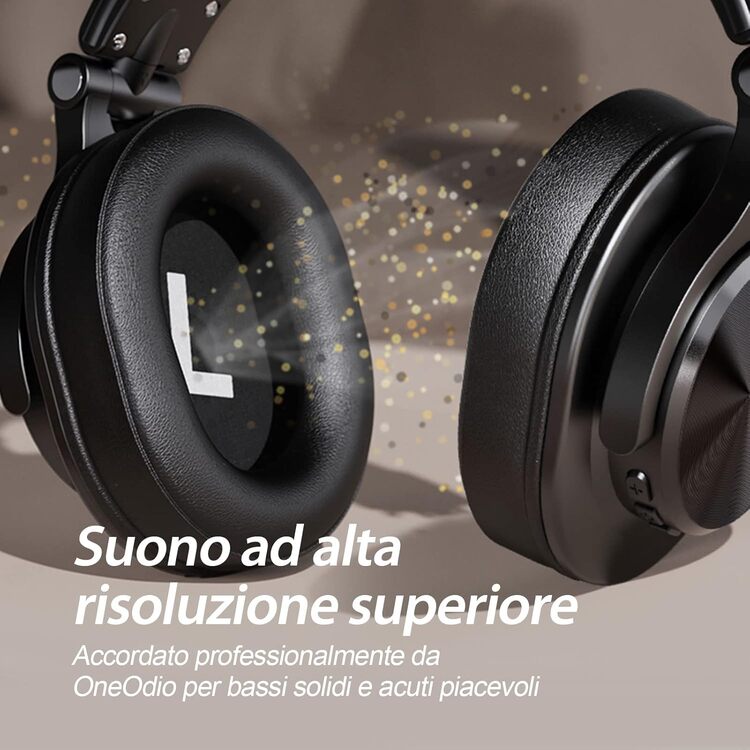 OneOdio Fusion A70 Hi-Res Cuffie DJ Wireless e c/ Cavo, Microfono Stereo Hi-Fi