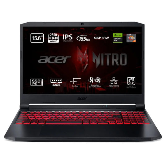 Acer Nitro 15″ Gaming (AMD Ryzen 9 8-core, 32GB, RTX 3080 8GB) – Windows 11 Usato