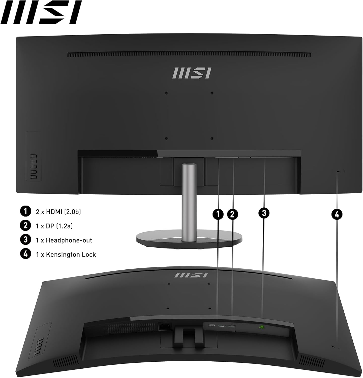 MSI PRO MP341CQ Monitor Curvo 34 UWQHD 3440 x 1440