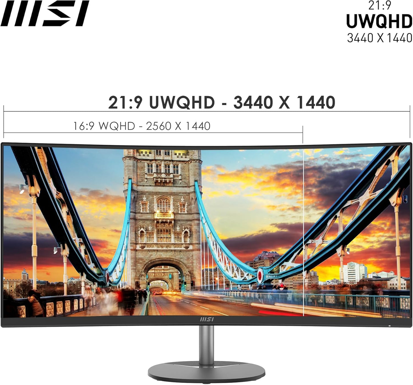 MSI PRO MP341CQ Monitor Curvo 34 UWQHD 3440 x 1440